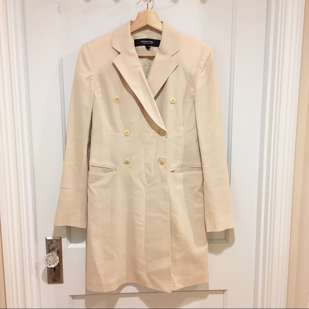 Emanuel Ungaro Wool Khaki Trench Coat 2 / 36